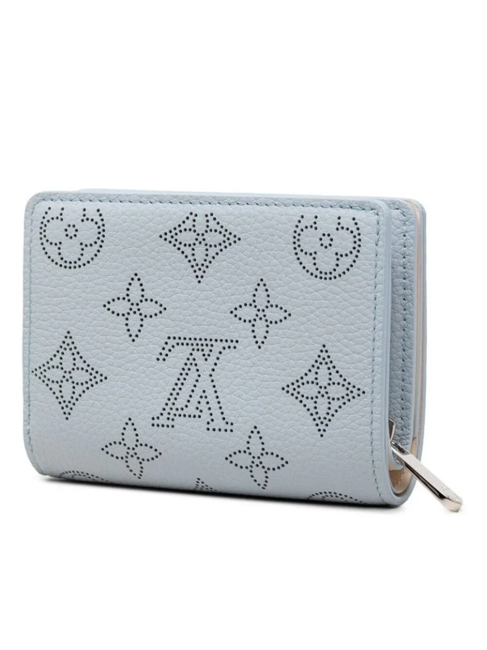 Louis Vuitton Monogram Mahina Portefeuille Clair Bifold Wallet Compact Blue